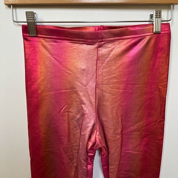NWT American Apparel Metallic Legging Sunset Ombre Cali Sun & Fun Leggings sz S - Picture 3 of 15